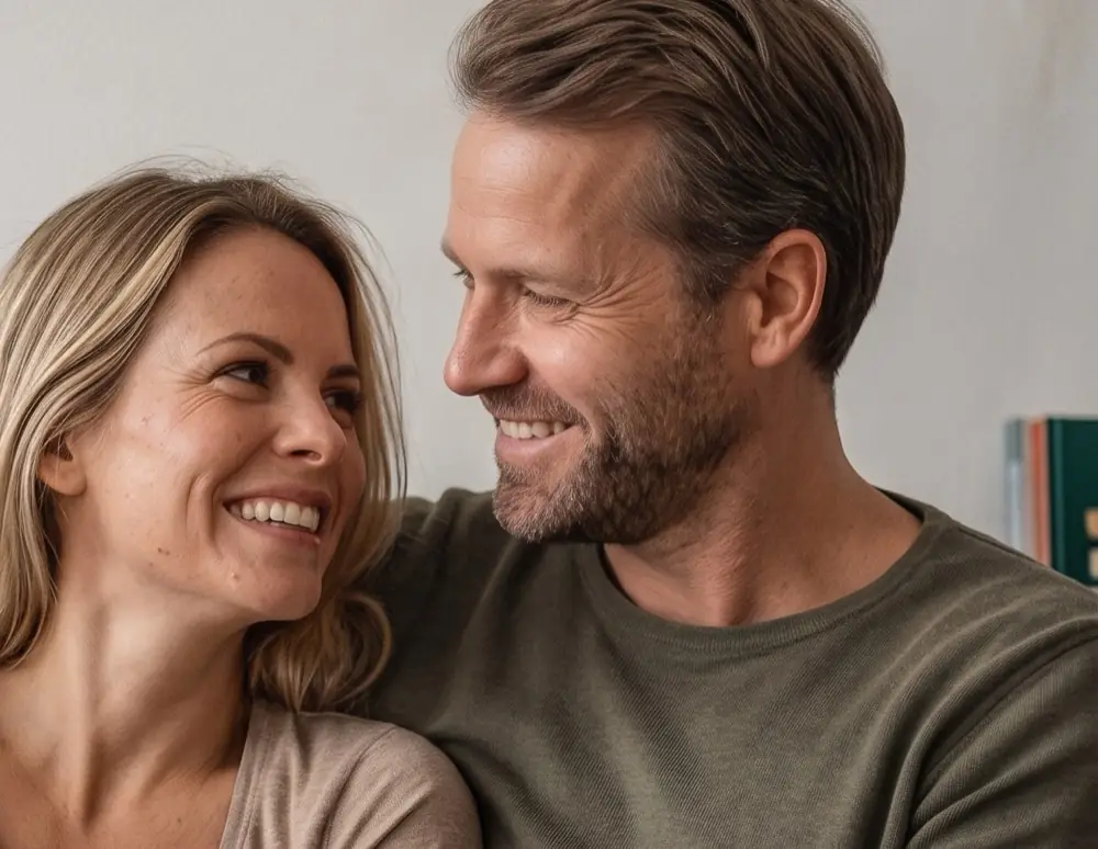 Par der sidder tæt sammen i sofaen